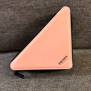 Prada Beauty Triangle Pouch Cosmetic Bag Authentic